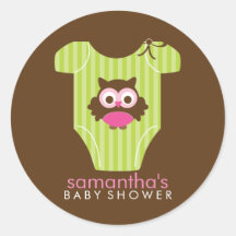 Baby shower de fille d'équipement de hibou de huée adhésifs