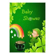 Baby shower du jour de St Patrick mignon Invitation Personnalisable