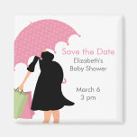Baby shower enceinte de maman {rose} magnets pour réfrigérateur