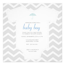 Baby shower gris fait sur commande de chemise de c faire-part personnalisables
