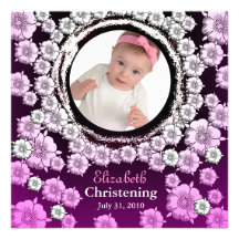 Baby-Taufeinladungs-Rosa-Blume