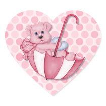 Baby-Thema-Regenschirm-Bärn-Rosa-Tupfen