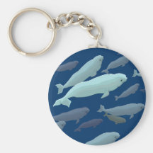Baby-Weißwal-Wal Keychain Wal-Kunst-Geschenke Schlüsselband