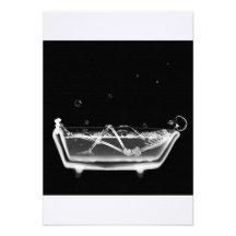 Badewanne-Röntgenstrahl-Skeleton Schwarzes u. Weiß Ankündigung