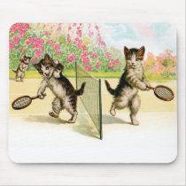 Badminton-Kätzchen-Vintage Kunst-Mausunterlage