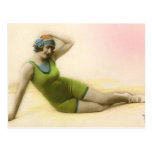 Baigner la beauté dans le vert de chaux cartes postales