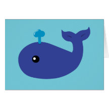 Baleine mignonne carte de vœux