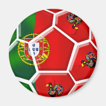 Ballon de football portugais de drapeau pour le te magnets pour réfrigérateur