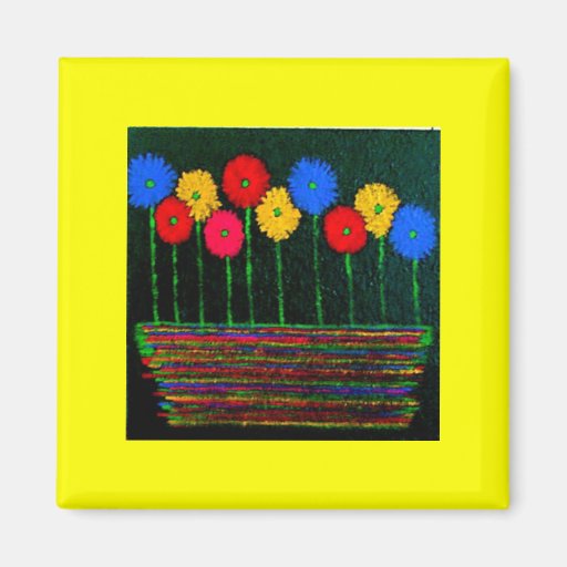 Ballone und Blumen Kühlschrankmagnet