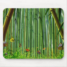 Bambus-u. Schmetterlings-Kunst 1 Mousepad