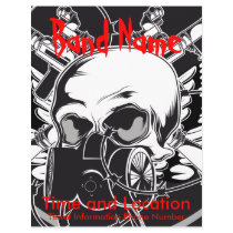Band-Flyer-Schädel und Gasmaske