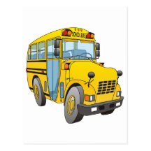 Bande dessinée d'autobus scolaire carte postale
