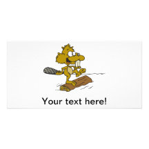Bande dessinée heureuse de castor photocarte customisée