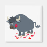 Bande dessinée mignonne Taureau et aimant rouge de magnets