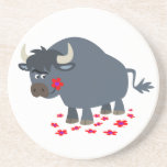 Bande dessinée mignonne Taureau et caboteur rouge  dessous de verres
