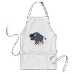 Bande dessinée mignonne Taureau et tablier rouge d tabliers