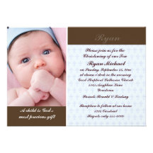 Baptême de photo de garçons cartons d'invitation