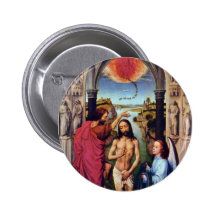 Baptême du Christ par Weyden Rogier Van Der Badges Avec Agrafe