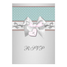 Baptême rose turquoise argenté RSVP de filles Bristol Personnalisé