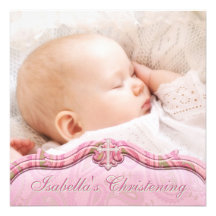 Baptême vert rose de photo de bébé de Paisley Bristol