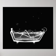 Baquet squelettique de temps de Bath de rayon X de Poster