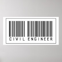 Barcode-ziviler Ingenieur Plakatdruck