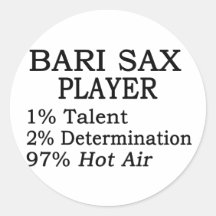 Bari-Saxophon-Heißluft Runde Sticker