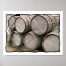 Barils en bois rustiques posters