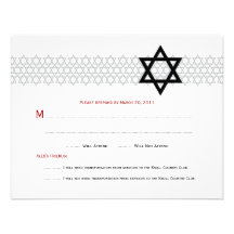 Barre brillante Mitzvah RSVP d'étoile Cartons D'invitation