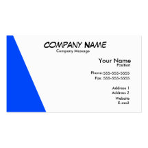 Barre oblique bleue cartes de visite personnelles