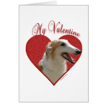 Barzoï mon Valentine Cartes