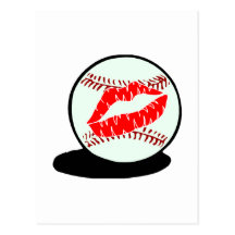 Baseball-Lippen Postkarte