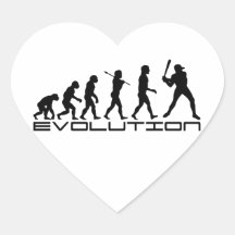 Baseball-Spieler-Sport-Evolutions-Kunst Herzaufkleber