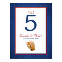 Baseball-Wedding Tischnummer Postkarte