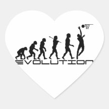 Basketball-Spieler-Sport-Evolutions-Kunst Herz Aufkleber