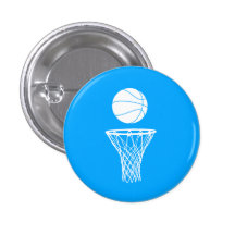 Basketball und Band-Knopf-Blau Anstecknadelbutton