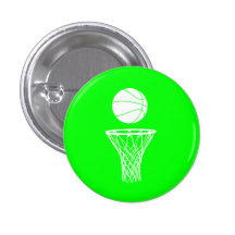 Basketball und Band-Knopf-Grün Anstecknadelbutton