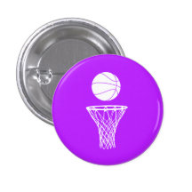 Basketball und Band-Knopf lila Anstecknadel