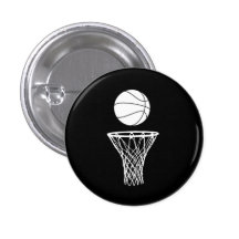 Basketball und Band-Knopf-Schwarzes Buttons