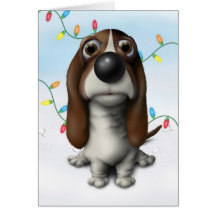 Basset Hound-Weihnachten Karten