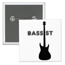 Bassist-Silhouette Buttons