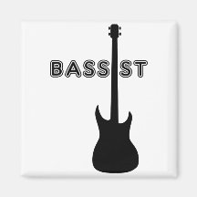 Bassist-Silhouette Kühlschrankmagnete