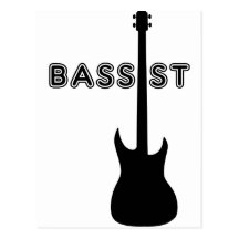 Bassist-Silhouette Postkarten