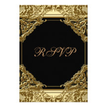 Bat mitzvah noir RSVP d'or Cartons D'invitation