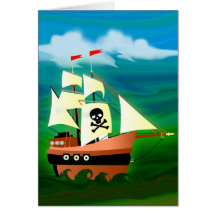 Bateau de pirate cartes de vœux