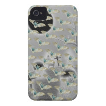 Bats with black moon rising iPhone 4 Case-Mate case