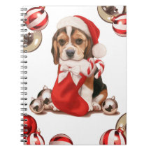 Beagle-Welpen-Weihnachten Notizbuch