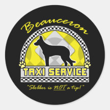 Beauceron Taxi-Service Runde Sticker