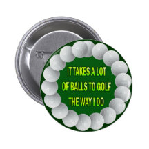 BEAUCOUP D'HUMOUR DE GOLF DE BOULES BADGES AVEC AGRAFE