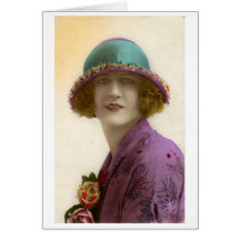 Beauté vintage carte de vœux